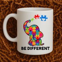 Be Different Autism Awareness Elephant Mug
