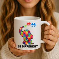 Be Different Autism Awareness Elephant Mug