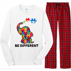 Be Different Autism Awareness Elephant Long Sleeve Pajama Set