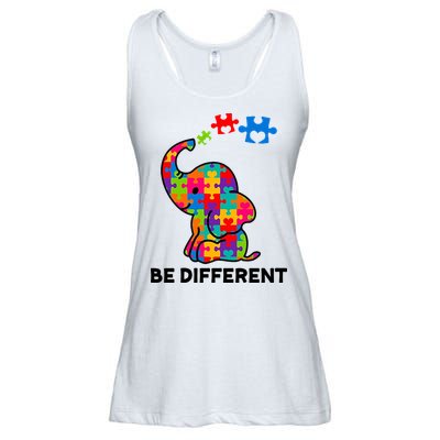 Be Different Autism Awareness Elephant Ladies Essential Flowy Tank