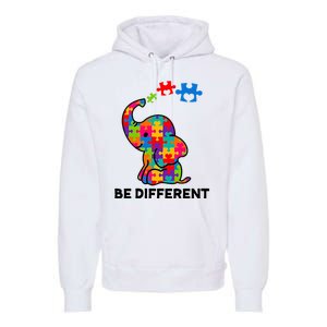 Be Different Autism Awareness Elephant Premium Hoodie