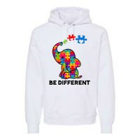 Be Different Autism Awareness Elephant Premium Hoodie