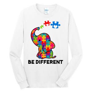 Be Different Autism Awareness Elephant Tall Long Sleeve T-Shirt