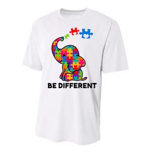 Be Different Autism Awareness Elephant Performance Sprint T-Shirt