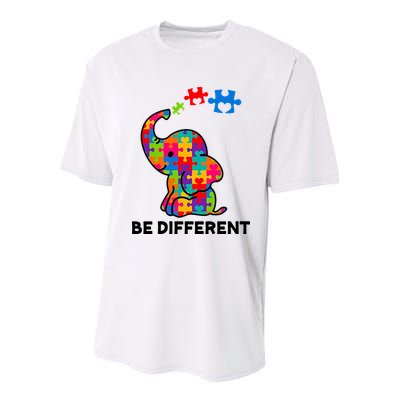 Be Different Autism Awareness Elephant Youth Performance Sprint T-Shirt