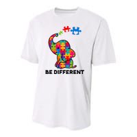 Be Different Autism Awareness Elephant Youth Performance Sprint T-Shirt