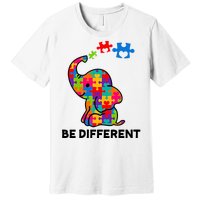 Be Different Autism Awareness Elephant Premium T-Shirt