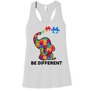 Be Different Autism Awareness Elephant Women's Racerback Tank