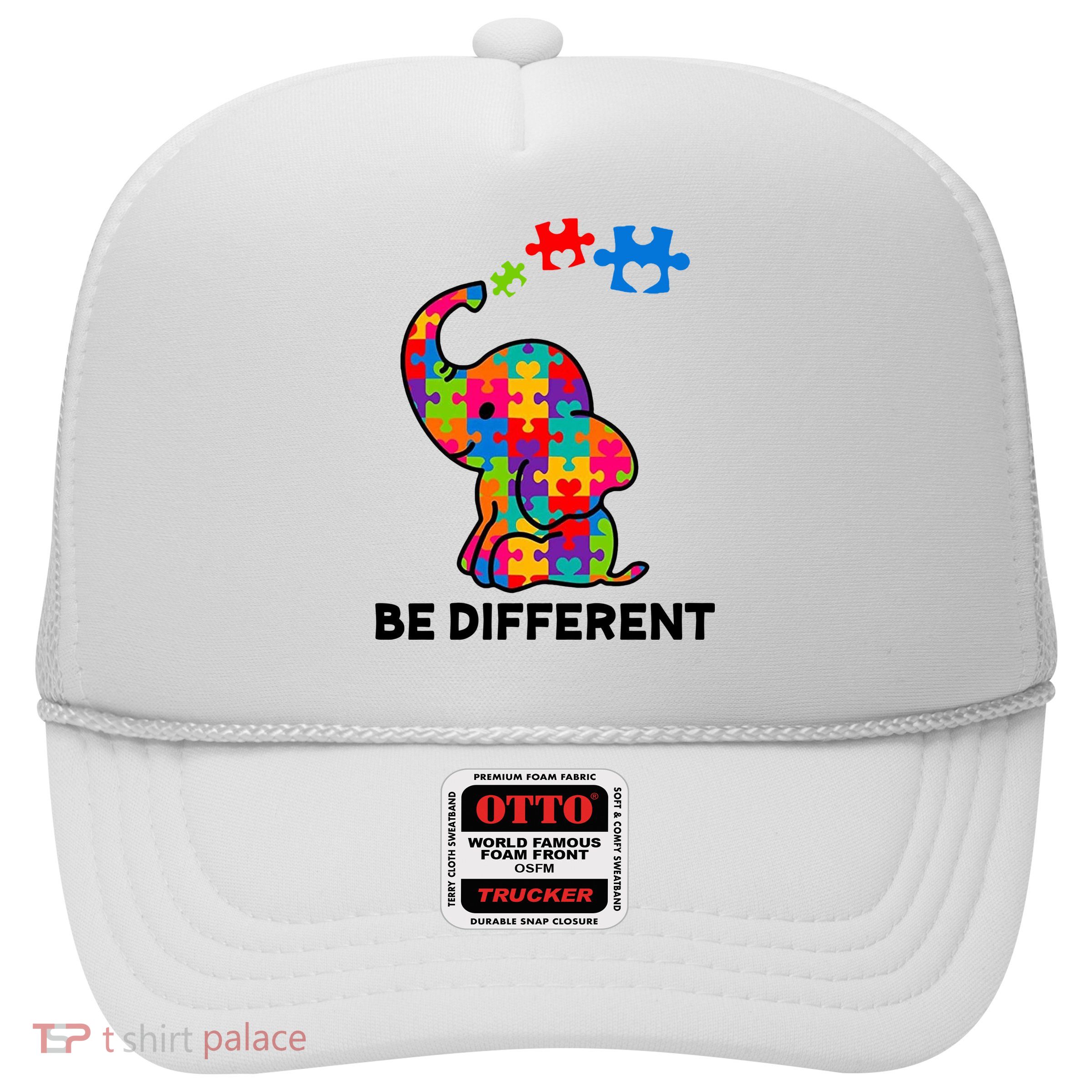 Be Different Autism Awareness Elephant Trucker Hat