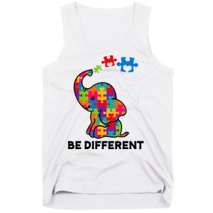 Be Different Autism Awareness Elephant Tank Top