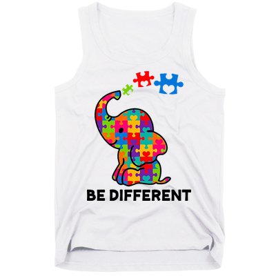 Be Different Autism Awareness Elephant Tank Top