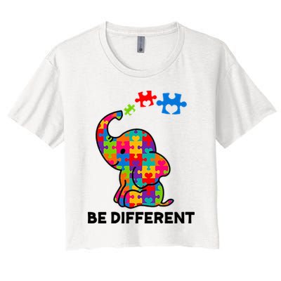 Be Different Autism Awareness Elephant Crop Top