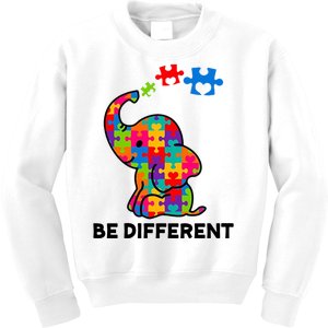 Be Different Autism Awareness Elephant Kids Sweatshirt