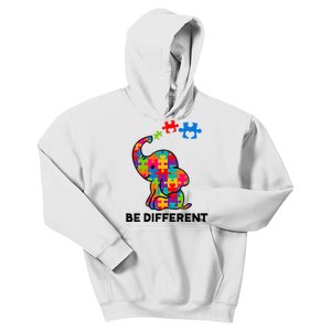 Be Different Autism Awareness Elephant Kids Hoodie