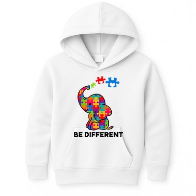 Be Different Autism Awareness Elephant Kids Hoodie