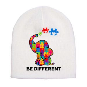 Be Different Autism Awareness Elephant Short Acrylic Beanie