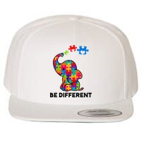 Be Different Autism Awareness Elephant Wool Snapback Cap