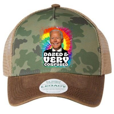 Biden Dazed And Very Confused Tiedye Funny Anti Joe Biden Legacy Tie Dye Trucker Hat