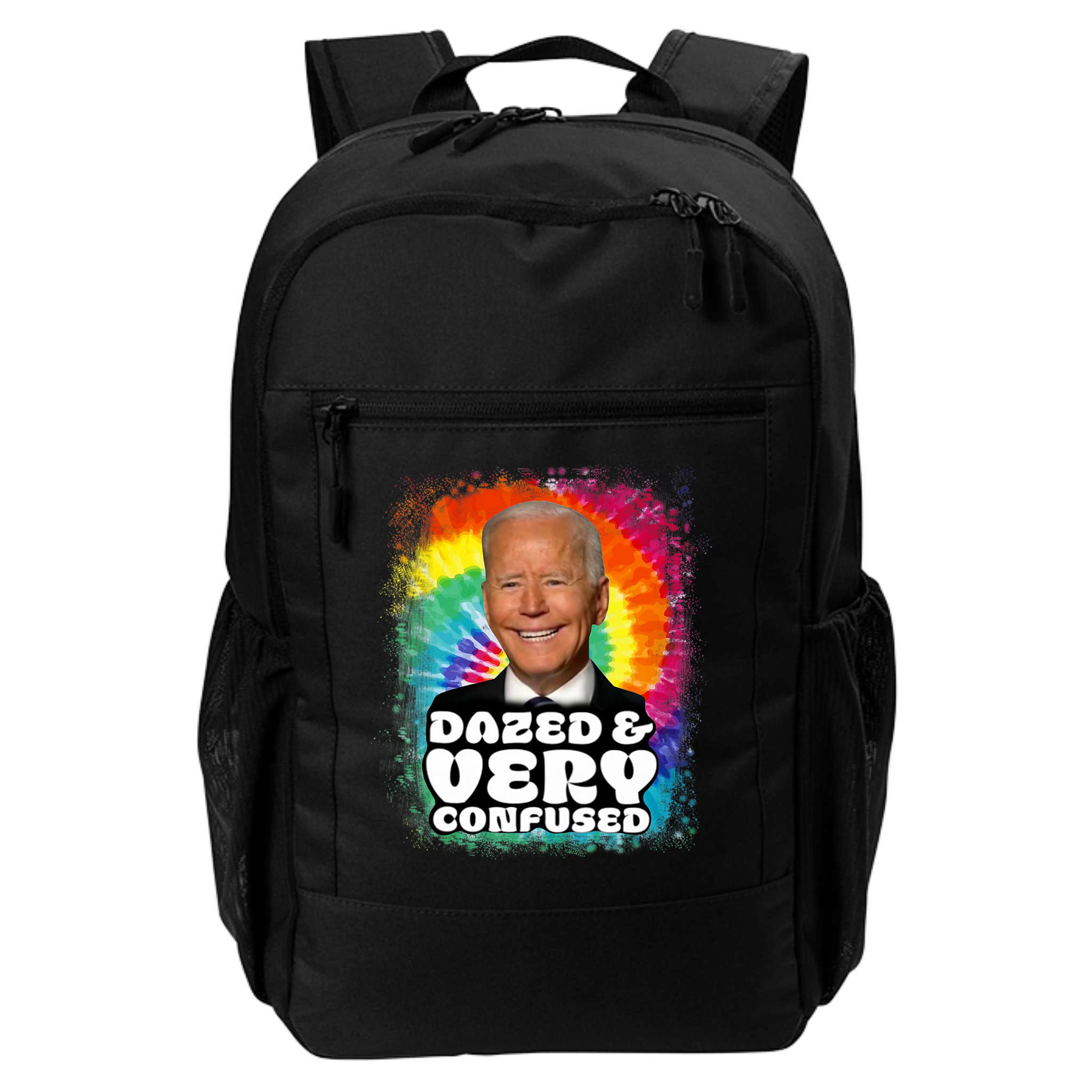 Biden Dazed And Very Confused Tiedye Funny Anti Joe Biden Backpack