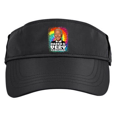 Biden Dazed And Very Confused Tiedye Funny Anti Joe Biden Adult Drive Performance Visor