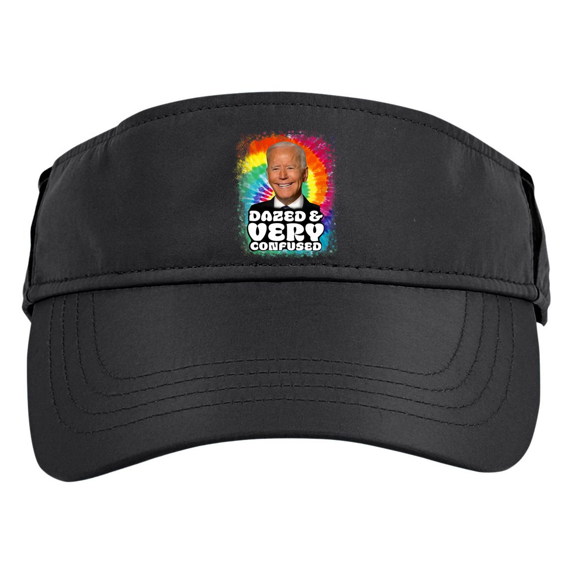 Biden Dazed And Very Confused Tiedye Funny Anti Joe Biden Adult Drive Performance Visor