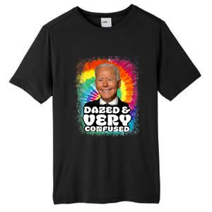 Biden Dazed And Very Confused Tiedye Funny Anti Joe Biden Tall Fusion ChromaSoft Performance T-Shirt