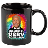 Biden Dazed And Very Confused Tiedye Funny Anti Joe Biden 11oz C Handle Ceramic Mug