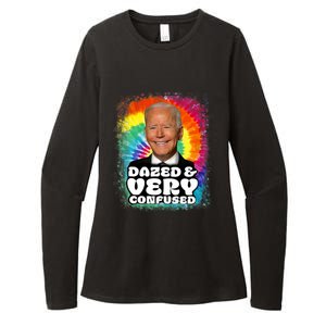 Biden Dazed And Very Confused Tiedye Funny Anti Joe Biden Womens CVC Long Sleeve Shirt