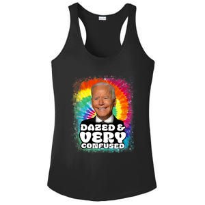 Biden Dazed And Very Confused Tiedye Funny Anti Joe Biden Ladies PosiCharge Competitor Racerback Tank