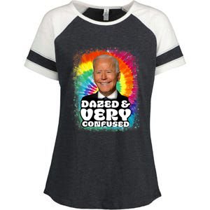 Biden Dazed And Very Confused Tiedye Funny Anti Joe Biden Enza Ladies Jersey Colorblock Tee