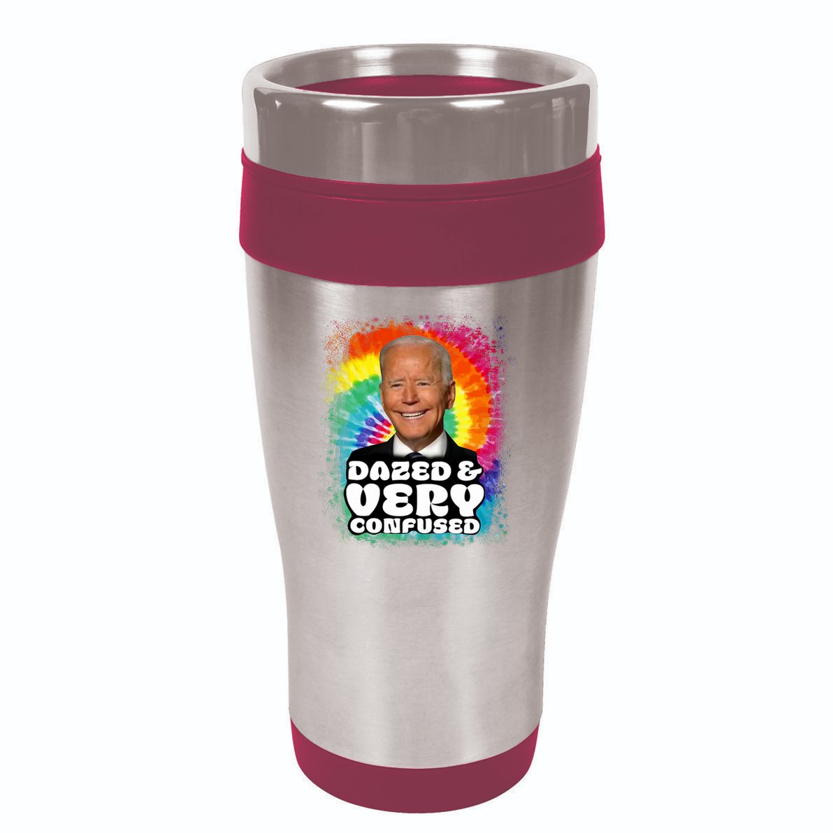 Biden Dazed And Very Confused Tiedye Funny Anti Joe Biden 16oz Travel Tumbler