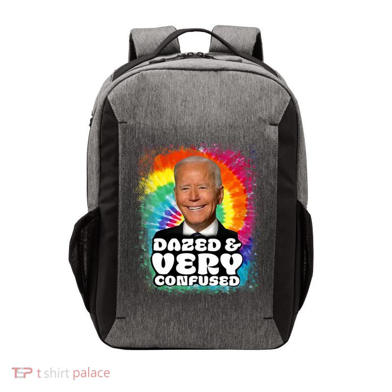Biden Dazed And Very Confused Tiedye Funny Anti Joe Biden Vector Backpack
