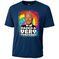 Biden Dazed And Very Confused Tiedye Funny Anti Joe Biden Cooling Performance Crew T-Shirt