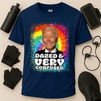 Biden Dazed And Very Confused Tiedye Funny Anti Joe Biden Cooling Performance Crew T-Shirt