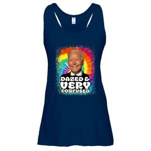 Biden Dazed And Very Confused Tiedye Funny Anti Joe Biden Ladies Essential Flowy Tank