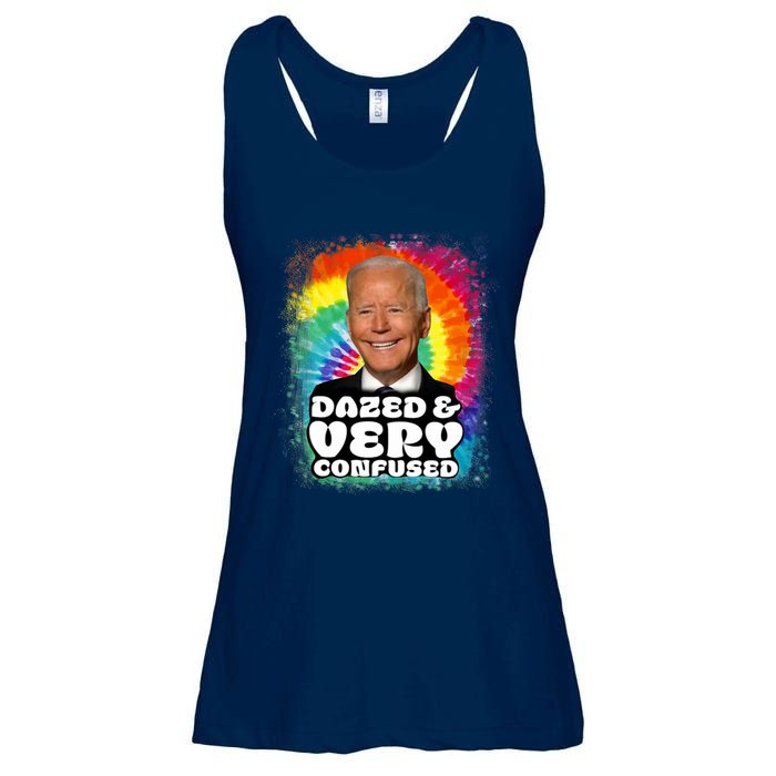 Biden Dazed And Very Confused Tiedye Funny Anti Joe Biden Ladies Essential Flowy Tank