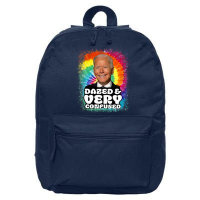 Biden Dazed And Very Confused Tiedye Funny Anti Joe Biden 16 in Basic Backpack
