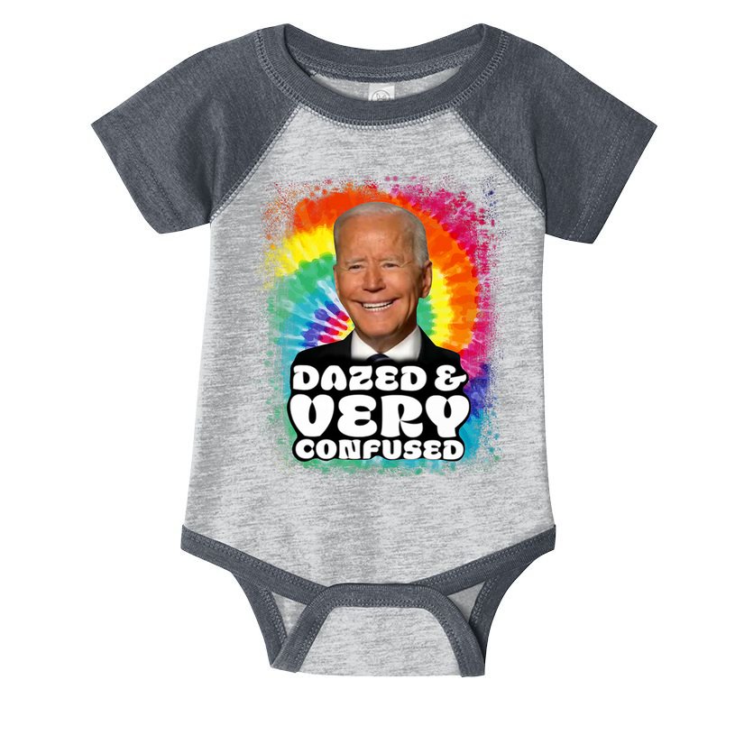 Biden Dazed And Very Confused Tiedye Funny Anti Joe Biden Infant Baby Jersey Bodysuit