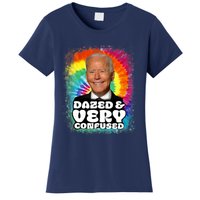 Biden Dazed And Very Confused Tiedye Funny Anti Joe Biden Women's T-Shirt