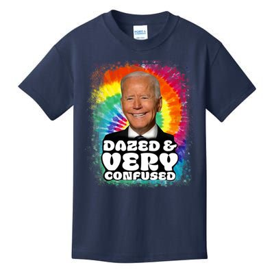 Biden Dazed And Very Confused Tiedye Funny Anti Joe Biden Kids T-Shirt