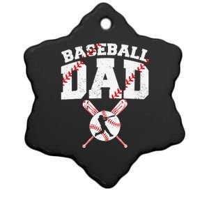 Baseball Dad Apparel Dad Baseball Father's Day Ceramic Star Ornament