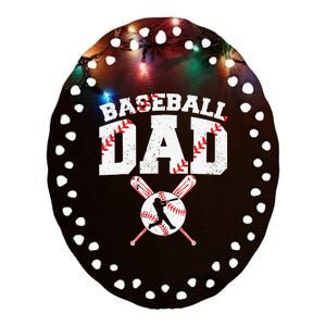 Baseball Dad Apparel Dad Baseball Father's Day Ceramic Oval Ornament