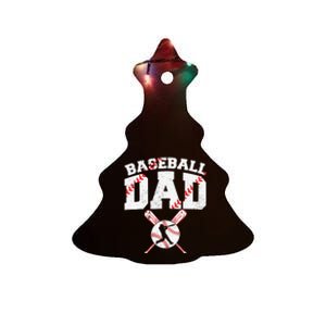 Baseball Dad Apparel Dad Baseball Father's Day Ceramic Tree Ornament