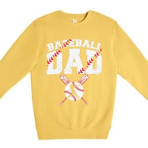 Baseball Dad Apparel Dad Baseball Fathers Day Premium Crewneck Sweatshirt