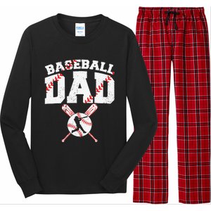 Baseball Dad Apparel Dad Baseball Fathers Day Long Sleeve Pajama Set