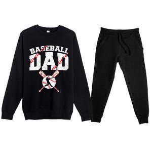 Baseball Dad Apparel Dad Baseball Fathers Day Premium Crewneck Sweatsuit Set