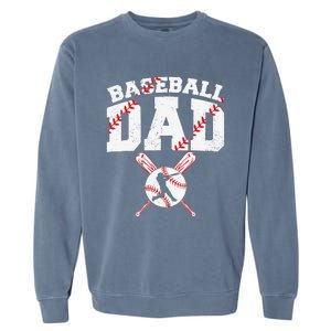 Baseball Dad Apparel Dad Baseball Fathers Day Garment-Dyed Sweatshirt