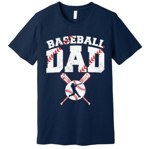 Baseball Dad Apparel Dad Baseball Fathers Day Premium T-Shirt