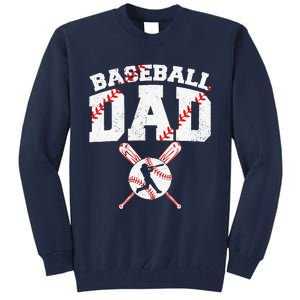 Baseball Dad Apparel Dad Baseball Fathers Day Tall Sweatshirt