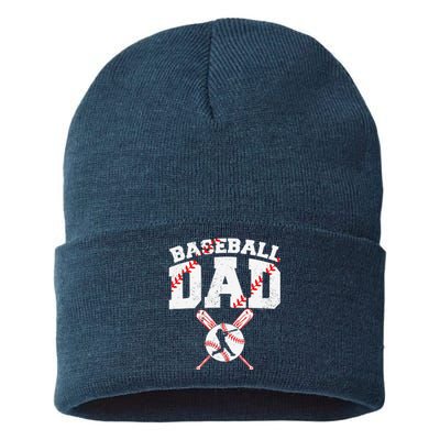 Baseball Dad Apparel Dad Baseball Fathers Day Sustainable Knit Beanie